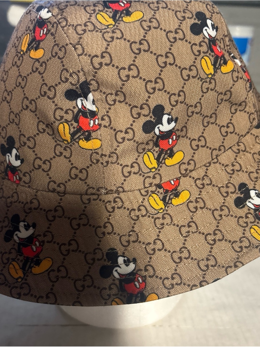 Gucci Disney Brown Beige Monogram Mickey Mouse Bucket Hat - Picture 4 of 6